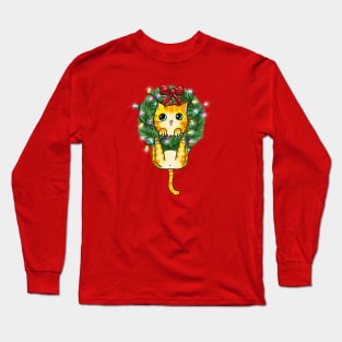 Funny Christmas Cat - Merry Catmas Long Sleeve T-Shirt